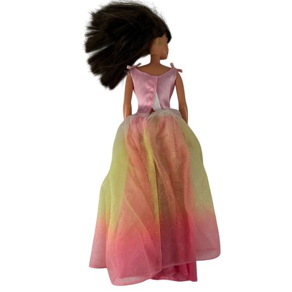 Vintage Barbie in Pink Satin Ombré Gown with Glitter Tulle Skirt Collectible - Picture 4 of 11